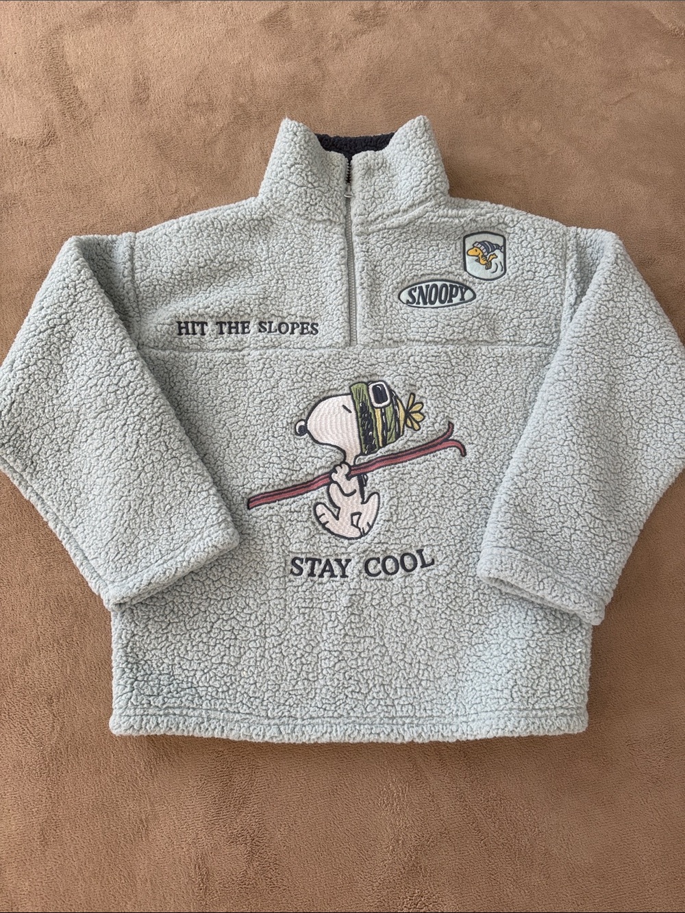 Light Blue Sherpa Pullover - XS